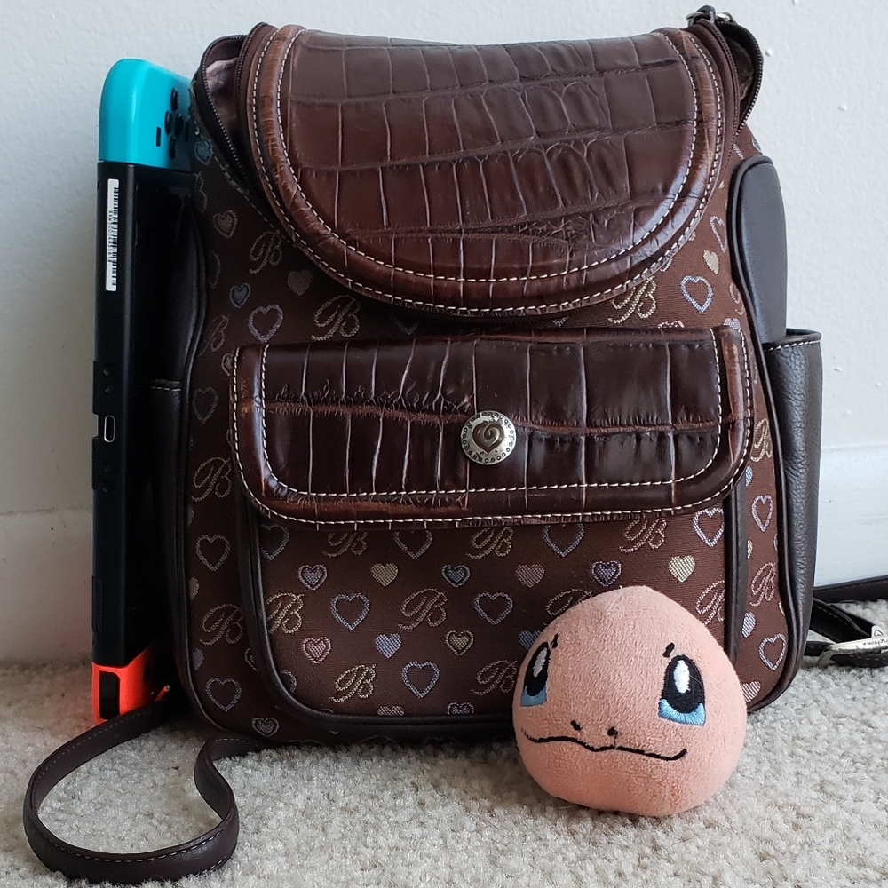 Brighton Julia Heart Canvas Leather Mini Backpack